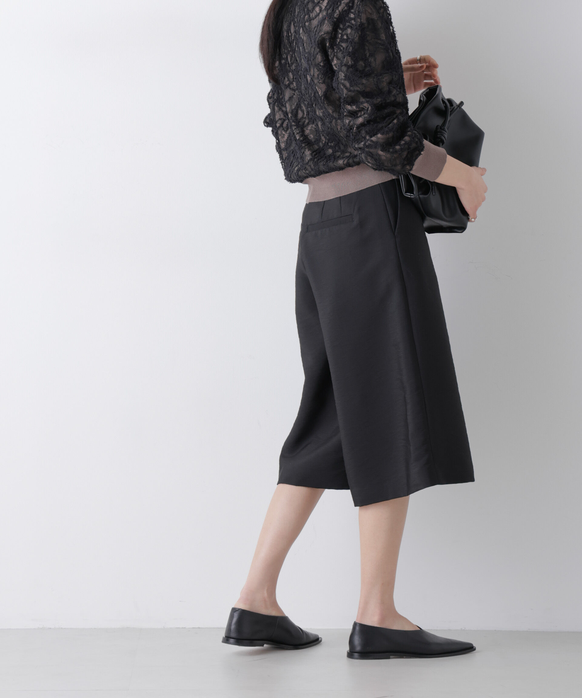 nano･universe「エアリーツイルボリュームキュロットパンツ」|チノ|