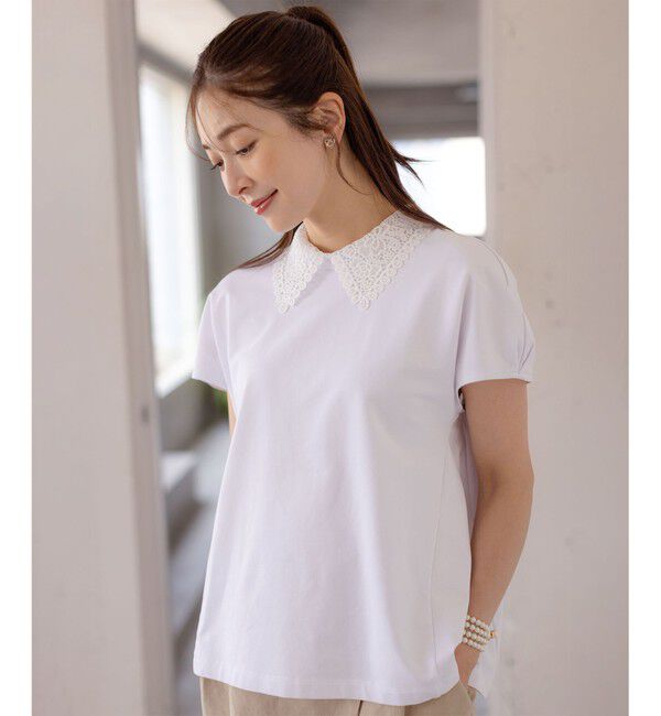 組曲「【2WAY】レース襟フレンチテリー カットソー」|Tシャツ・カットソー|