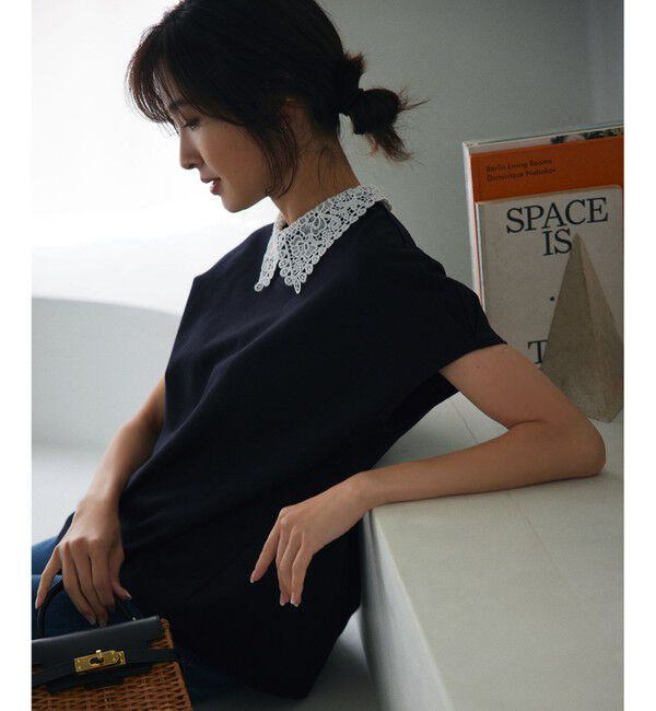 組曲「【2WAY】レース襟フレンチテリー カットソー」|Tシャツ・カットソー|