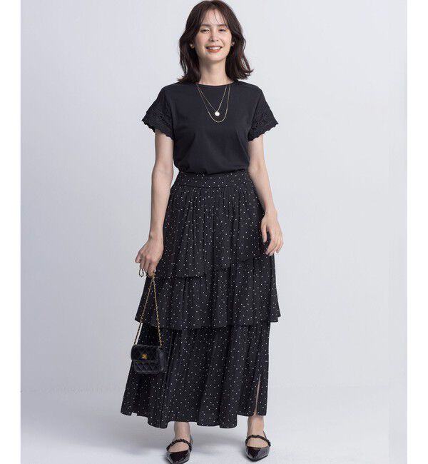 組曲「【入江未悠さんコラボ】ギャザーライトデシンティアード スカート」|スカート|