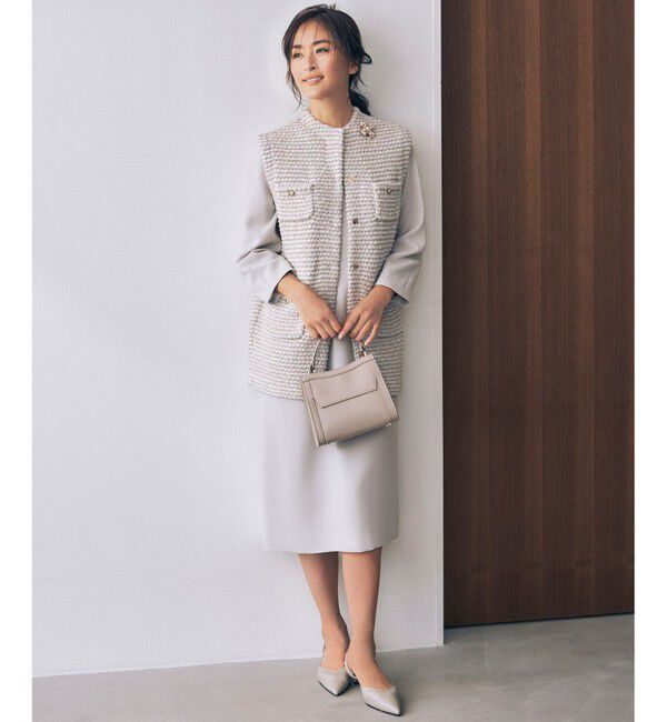 自由区「ツイード調ニット ジレ」|ベスト・ジレ|