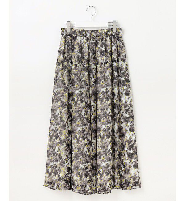 自由区「【ウエストゴム・洗える】オルタンシアフルールプリント スカート」|スカート|