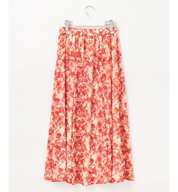 自由区「【ウエストゴム・洗える】オルタンシアフルールプリント スカート」|スカート|