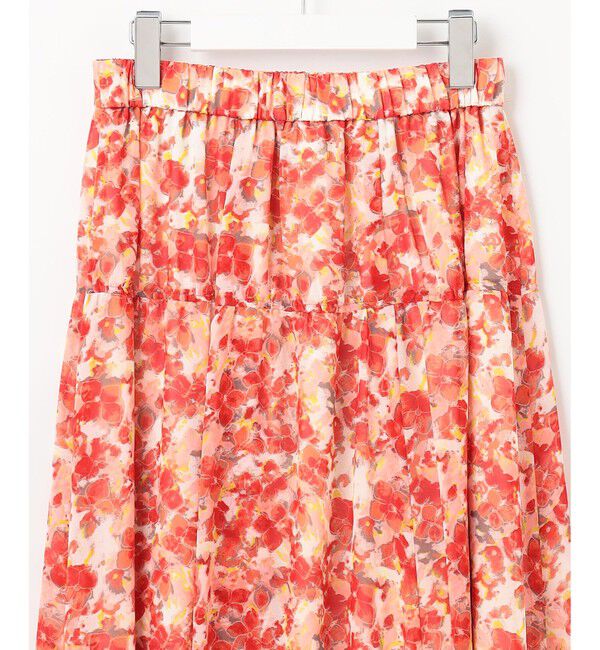 自由区「【ウエストゴム・洗える】オルタンシアフルールプリント スカート」|スカート|