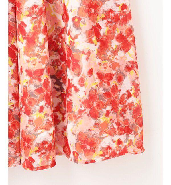 自由区「【ウエストゴム・洗える】オルタンシアフルールプリント スカート」|スカート|