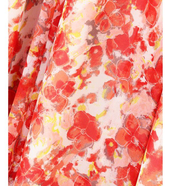 自由区「【ウエストゴム・洗える】オルタンシアフルールプリント スカート」|スカート|