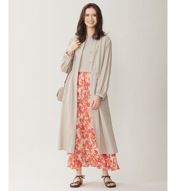 自由区「【ウエストゴム・洗える】オルタンシアフルールプリント スカート」|スカート|