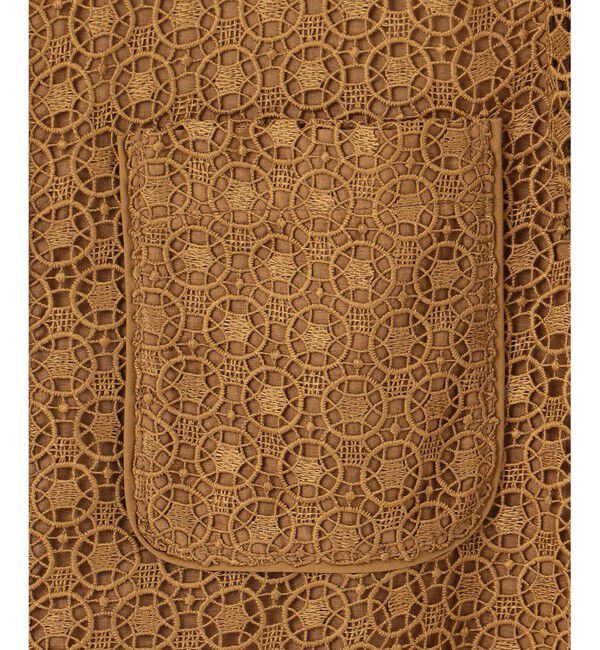 自由区「【SHIHOさん着用・洗える】ジオメトリックフラワーレースクロップド丈シャツ ブラウス」|シャツ・ブラウス|