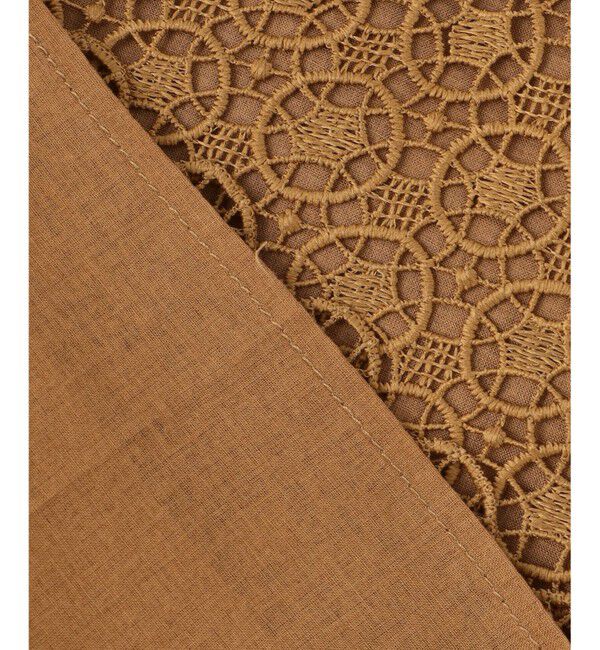 自由区「【SHIHOさん着用・洗える】ジオメトリックフラワーレースクロップド丈シャツ ブラウス」|シャツ・ブラウス|