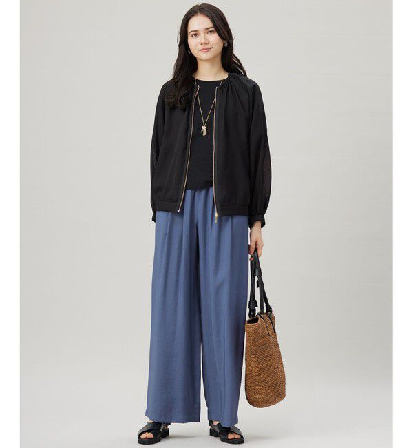 自由区「【接触冷感・UVカット・吸水速乾・抗菌防臭・洗える】ハイカウントクロップド丈 Tシャツ」|Tシャツ・カットソー|