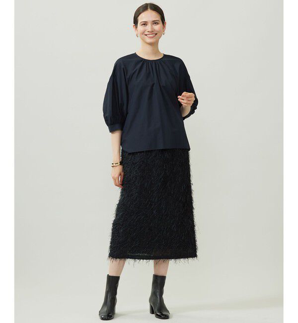 自由区「【カタログ掲載】シアーソフトシャンブレークロップド丈 ブラウス」|シャツ・ブラウス|