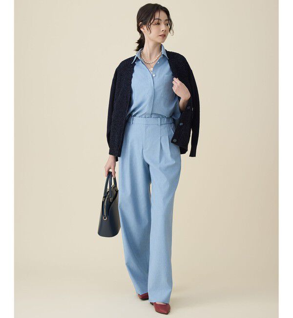 自由区「【大人の抜け感・セットアップ対応】ソフトリネンダンガリー シャツ」|シャツ・ブラウス|