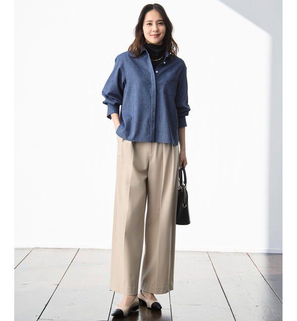 自由区「【大人の抜け感・セットアップ対応】ソフトリネンダンガリー シャツ」|シャツ・ブラウス|