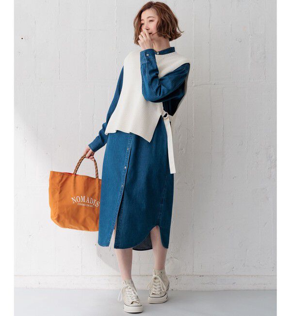 23区「【洗える】コットンポリエステルリリヤーン ニットベスト」|ベスト・ジレ|