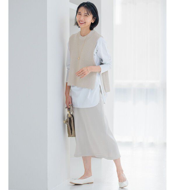 23区「【洗える】コットンポリエステルリリヤーン ニットベスト」|ベスト・ジレ|