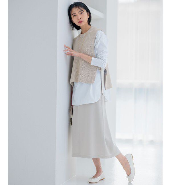 23区「【洗える】コットンポリエステルリリヤーン ニットベスト」|ベスト・ジレ|