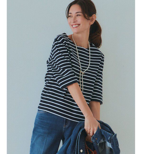 23区「【Oggi4月号掲載/一部店舗限定】Armor-lux 5分袖 ボーダー カットソー」|Tシャツ・カットソー|ﾈｲﾋﾞｰxｵ