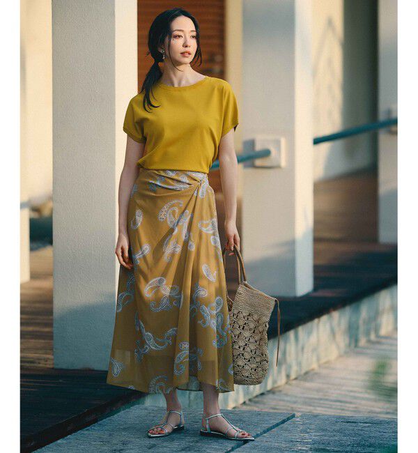 23区「【洗える】Ratti ペイズリーシフォン スカート」|スカート|