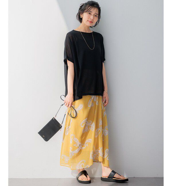 23区「【洗える】Ratti ペイズリーシフォン スカート」|スカート|