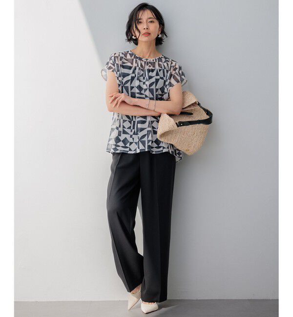 23区「【洗える】Ratti ウォールプリント ブラウス」|シャツ・ブラウス|