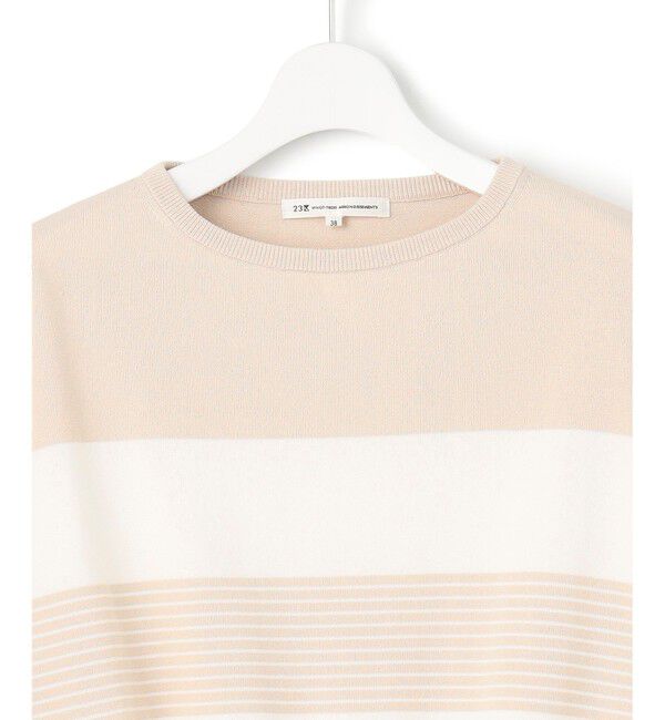 23区「【洗える】コットンポリエステルストレッチ ショート ニット」|ニット・セーター|