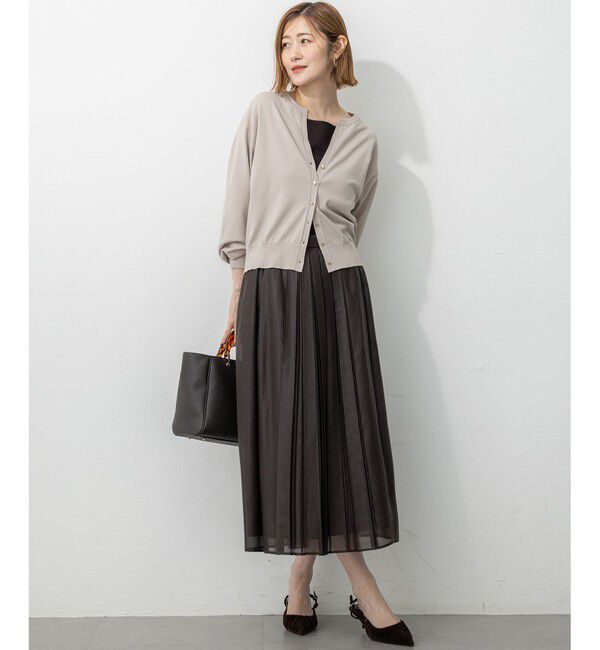 23区「【洗える】ソフトシアーフィルム タック スカート」|スカート|