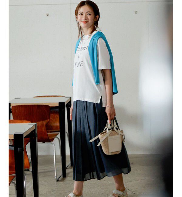 23区「【洗える】ソフトシアーフィルム タック スカート」|スカート|