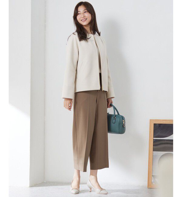 any SiS「ウールライクドルマンショート コート」|ノーカラーコート|