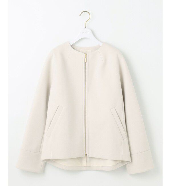 any SiS「ウールライクドルマンショート コート」|ノーカラーコート|