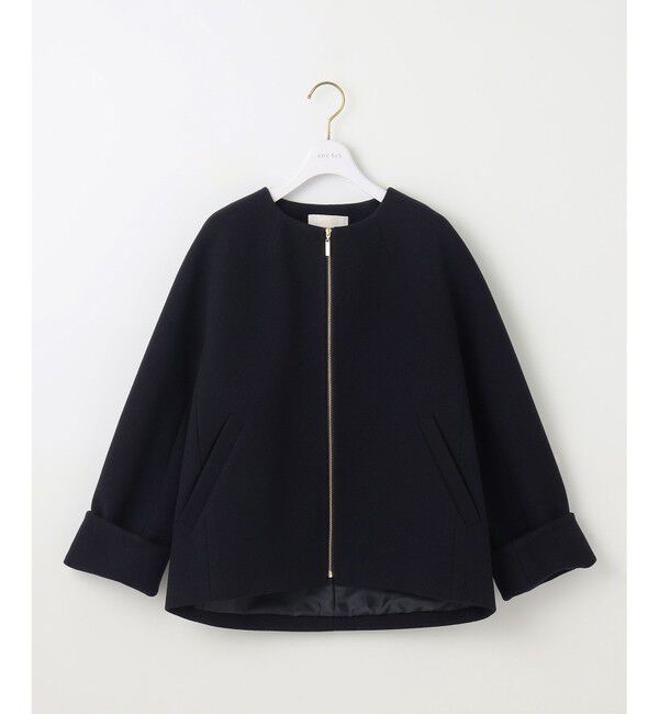 any SiS「ウールライクドルマンショート コート」|ノーカラーコート|