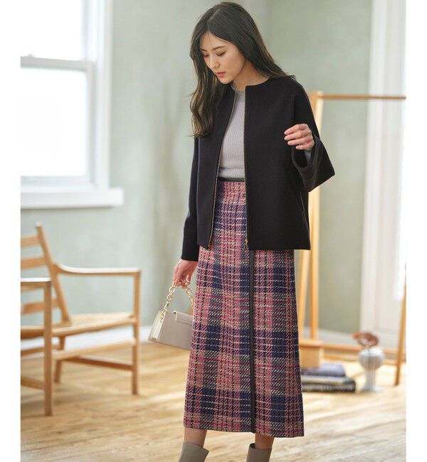 any SiS「ウールライクドルマンショート コート」|ノーカラーコート|