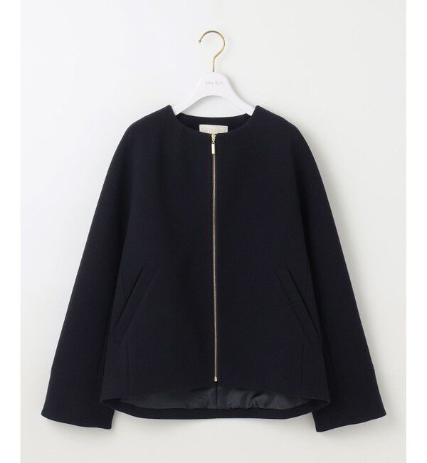 any SiS「ウールライクドルマンショート コート」|ノーカラーコート|