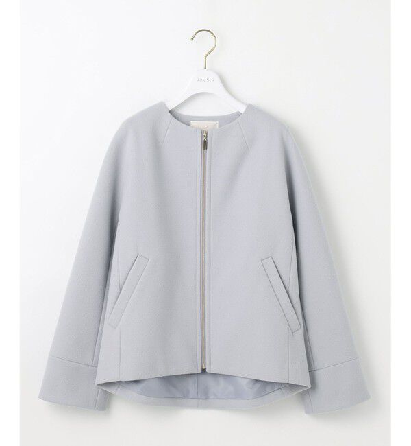 any SiS「ウールライクドルマンショート コート」|ノーカラーコート|