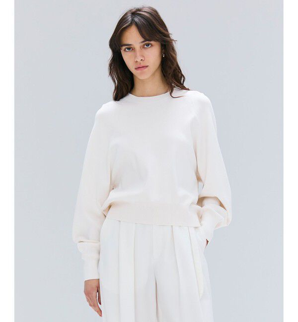 BEIGE,「【洗える】LAURA / ドライタッチバックジップニット」|ニット・セーター|Ecru