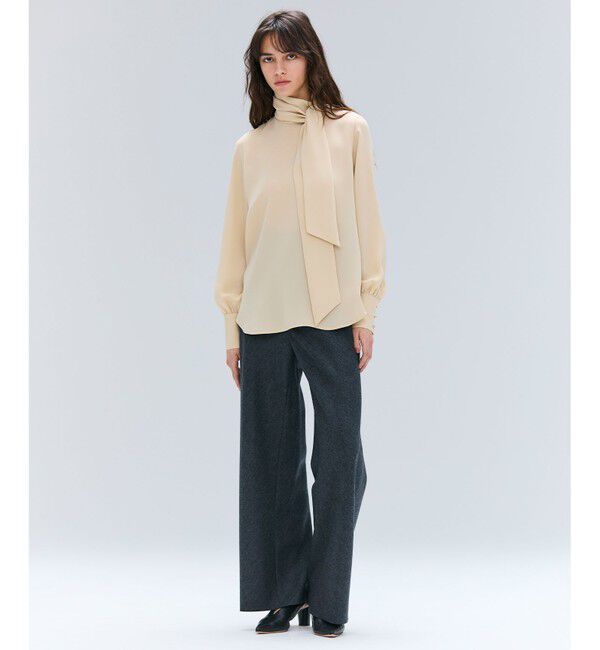 BEIGE,「【Precious掲載・洗える】STOW / パフスリーブボウタイブラウス」|シャツ・ブラウス|