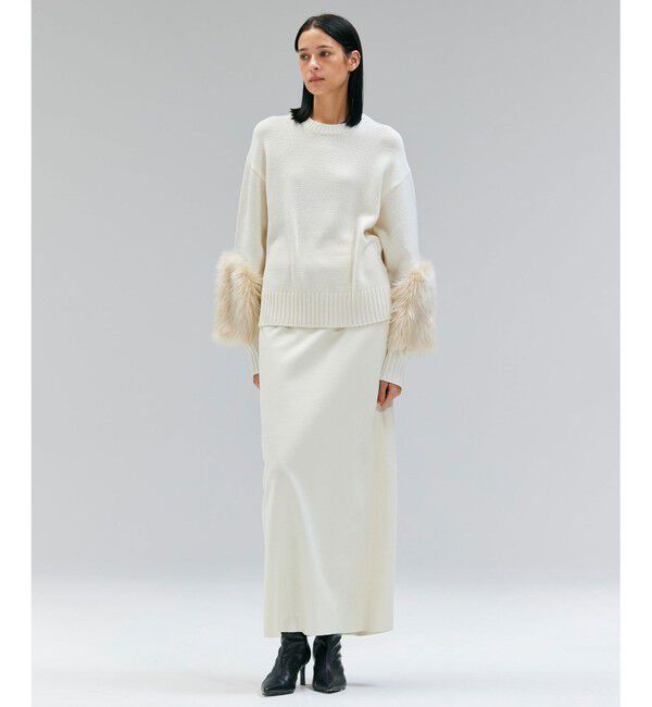 BEIGE,「【洗える・VERY NaVY12月号掲載】CHESTER / フェイクファークルーネックニット」|ニット・セーター|