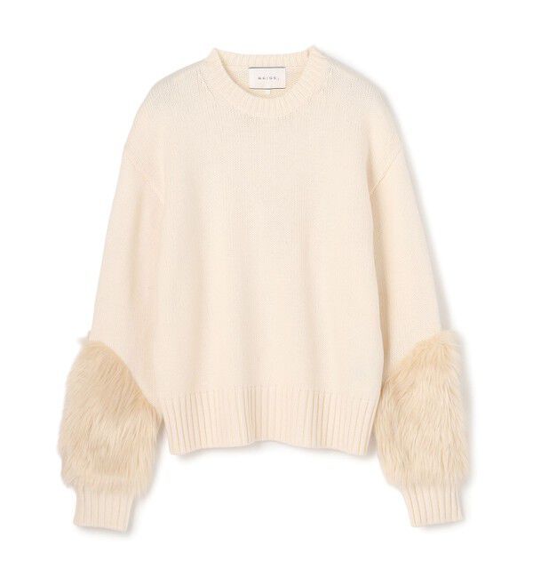 BEIGE,「【洗える・VERY NaVY12月号掲載】CHESTER / フェイクファークルーネックニット」|ニット・セーター|