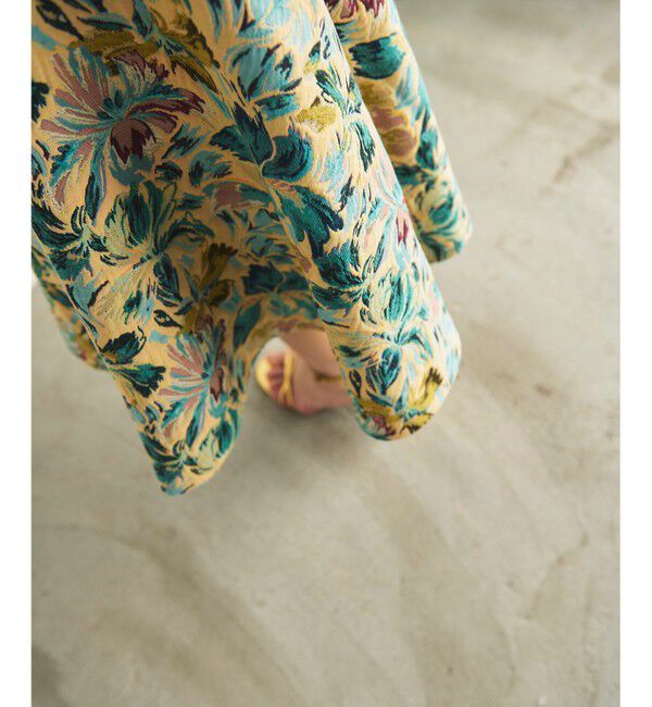 GRACE CONTINENTAL「フラワージャガードフレアスカート」|スカート|