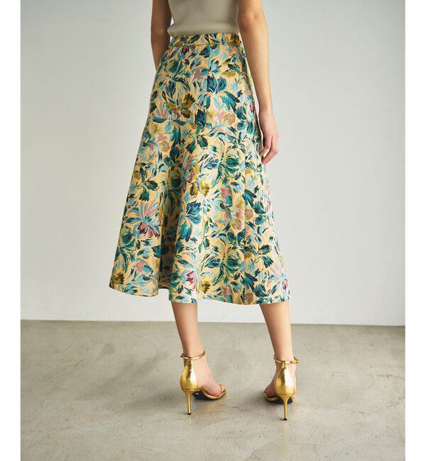 GRACE CONTINENTAL「フラワージャガードフレアスカート」|スカート|