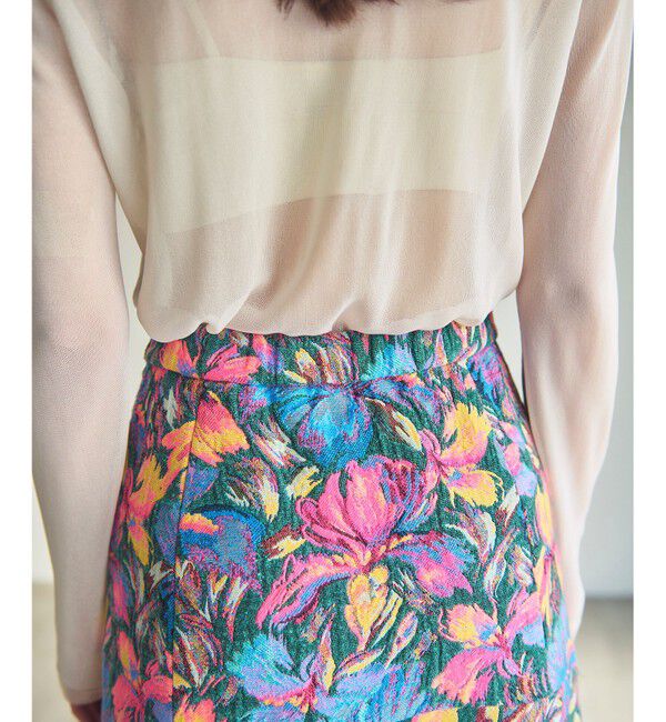 GRACE CONTINENTAL「フラワージャガードフレアスカート」|スカート|