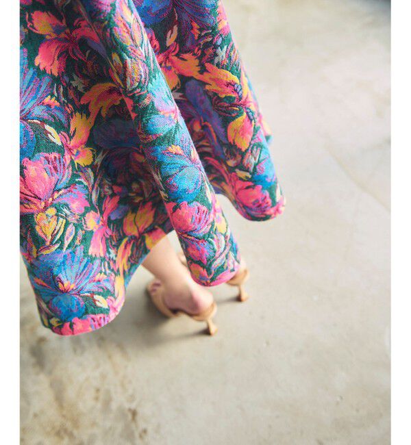 GRACE CONTINENTAL「フラワージャガードフレアスカート」|スカート|