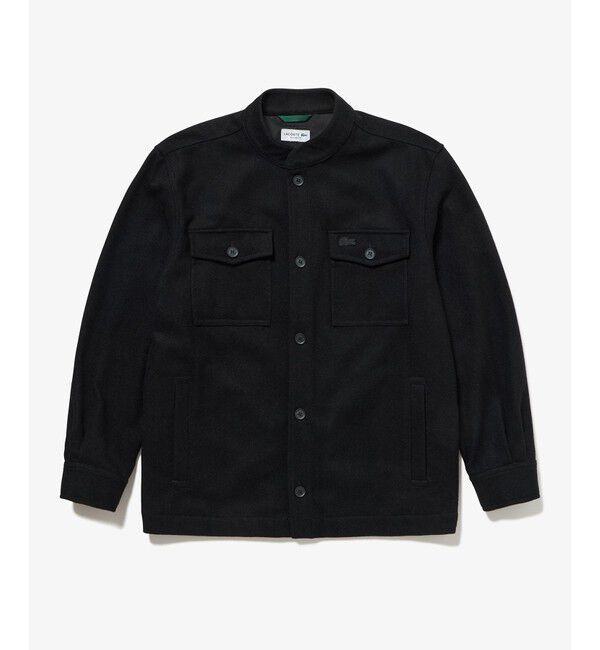 LACOSTE「ウールブレンドメルトン スタンドカラーシャツブルゾン」|シャツ・ブラウス|