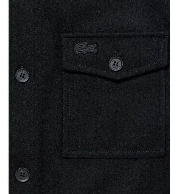 LACOSTE「ウールブレンドメルトン スタンドカラーシャツブルゾン」|シャツ・ブラウス|