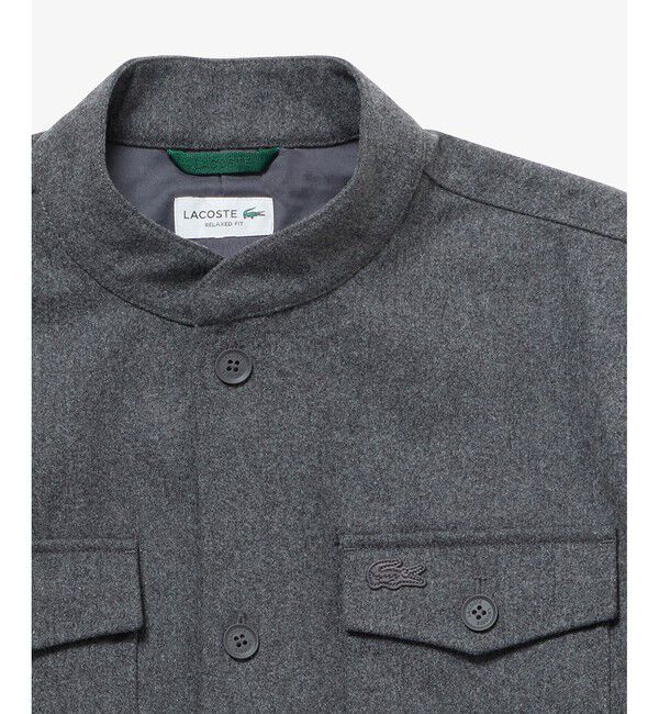 LACOSTE「ウールブレンドメルトン スタンドカラーシャツブルゾン」|シャツ・ブラウス|
