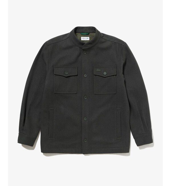 LACOSTE「ウールブレンドメルトン スタンドカラーシャツブルゾン」|シャツ・ブラウス|