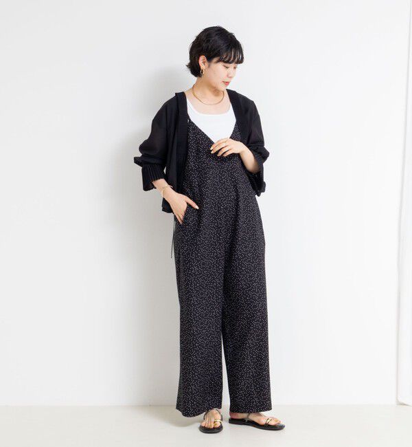 Rie Miller「ウォッシャブルシーチングプリントオールインワン」|オールインワン|