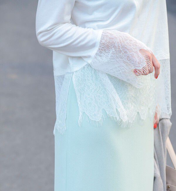 NOLLEY'S sophi「ウォッシャブルレース切替ロンT」|Tシャツ・カットソー|