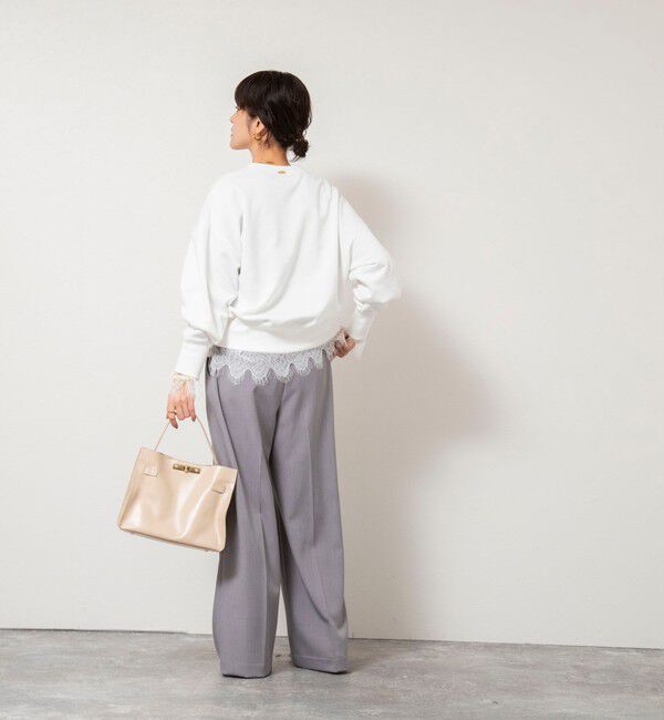 NOLLEY'S sophi「ウォッシャブルレース切替ロンT」|Tシャツ・カットソー|