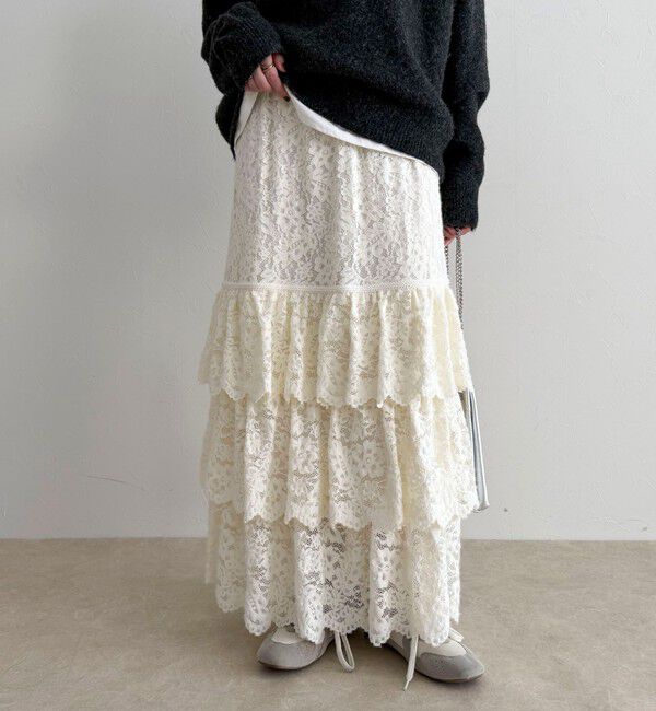 fredy emue「起毛レースティアードスカート」|スカート|