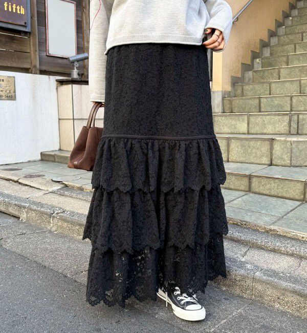 fredy emue「起毛レースティアードスカート」|スカート|